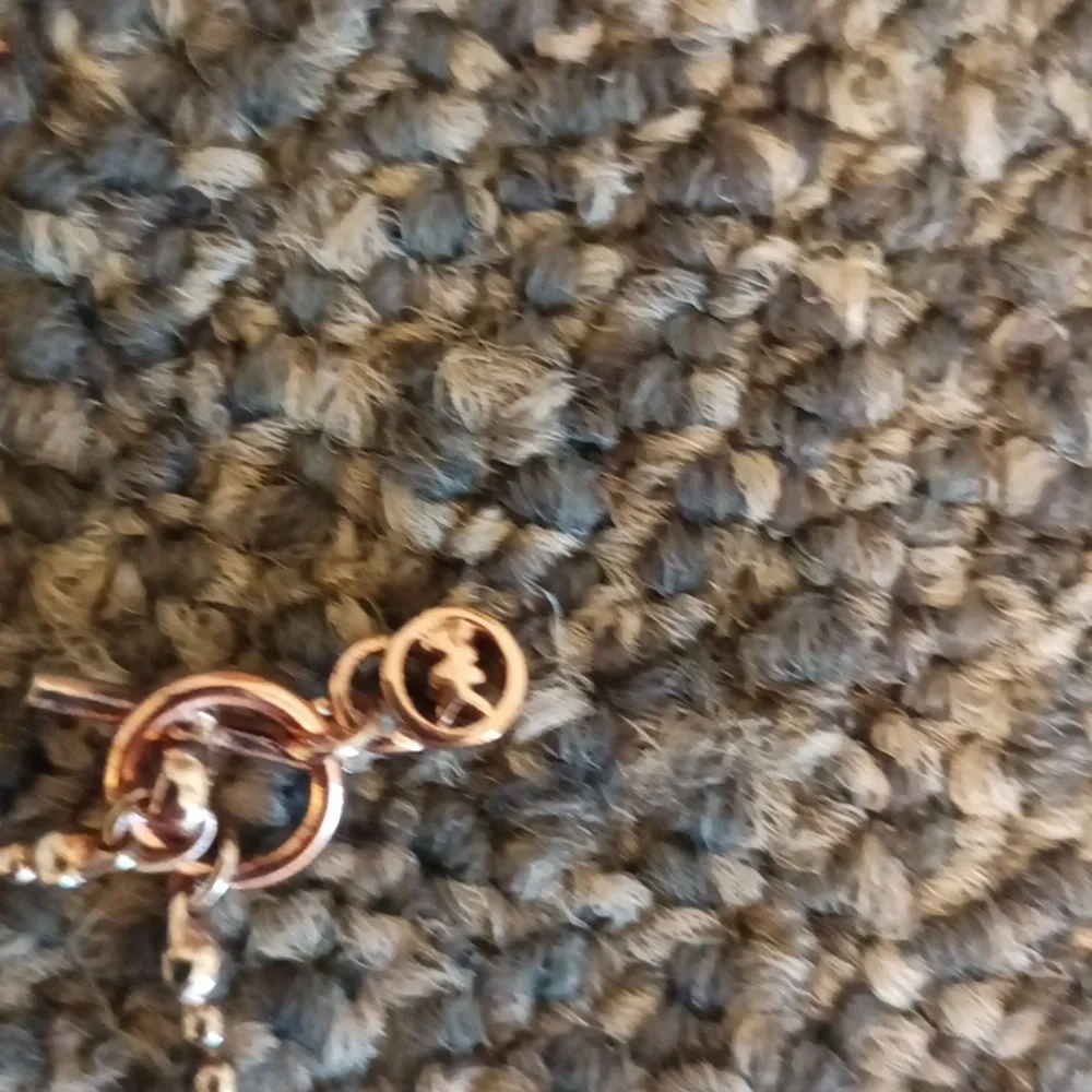Michael Kors silver shimmer necklace with crystal ball bling pink pendent